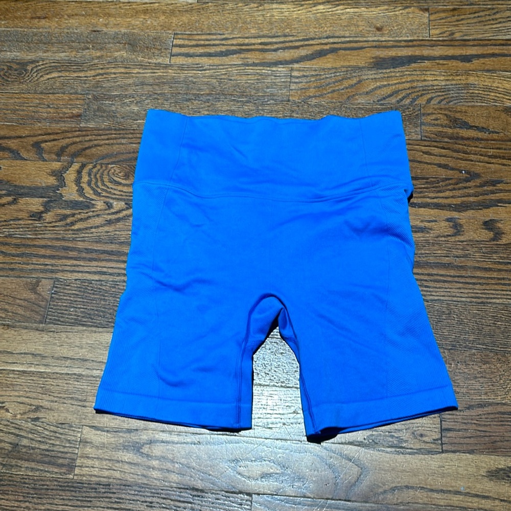 Blue High-waist Shorts